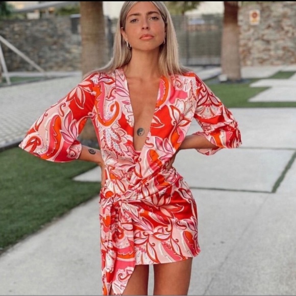 PRINTED MINI DRESS - Picture 2 of 16